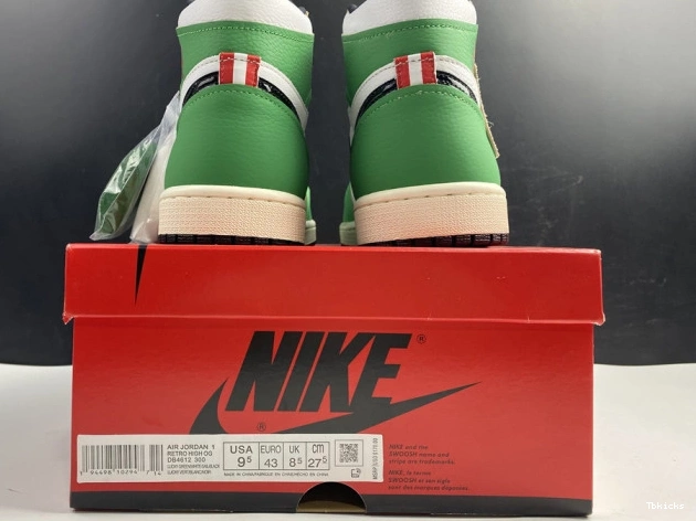Cheap TBK DB4612-300 Jordan Lucky Air 1 High Retro Green 0705